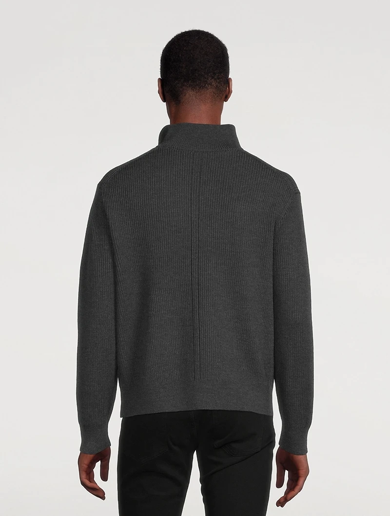 Wool Zip Pullover Sweater
