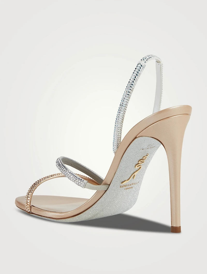 Irina Crystal Satin Slingback Sandals