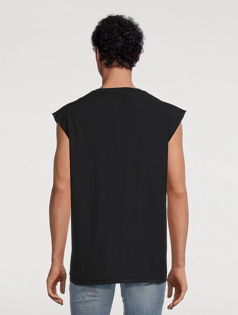Tag Cotton Sleeveless T-Shirt
