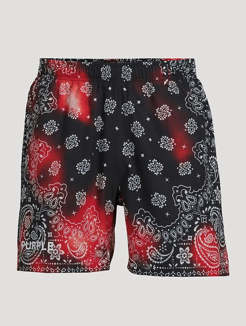 Bleached Swim Shorts Paisley Print