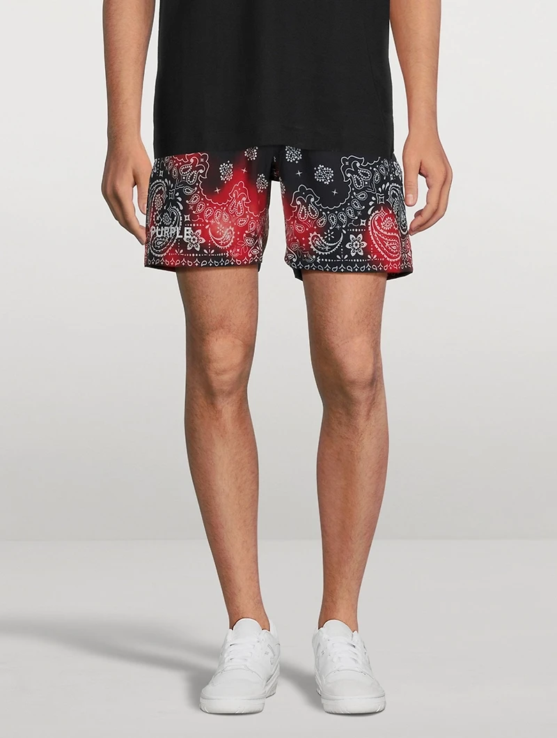 Bleached Swim Shorts Paisley Print