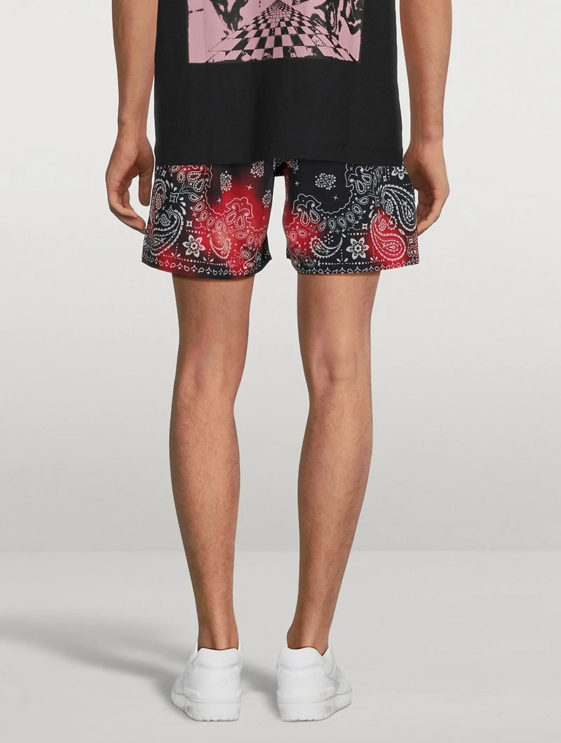 Bleached Swim Shorts Paisley Print