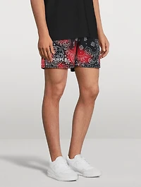 Bleached Swim Shorts Paisley Print