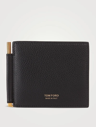 Grain Leather Money Clip Wallet