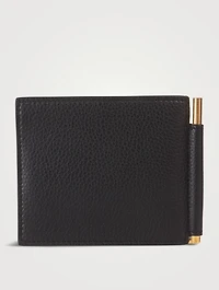 Grain Leather Money Clip Wallet