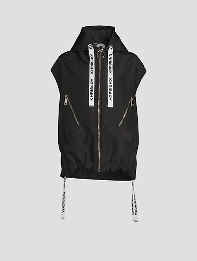 Star-Embellished Windbreaker Vest