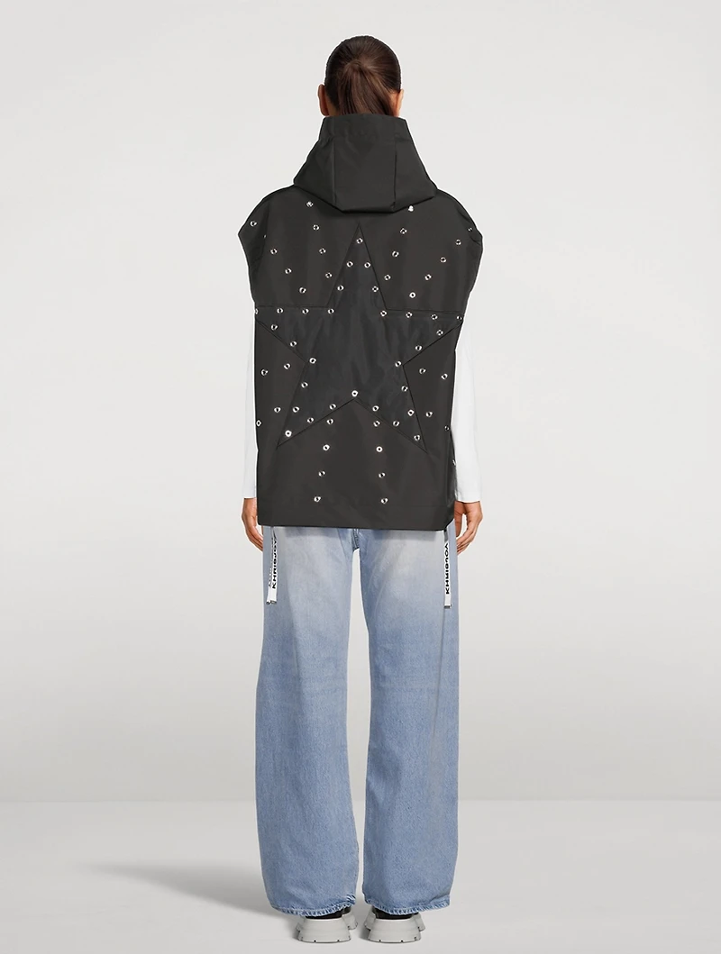 Star-Embellished Windbreaker Vest