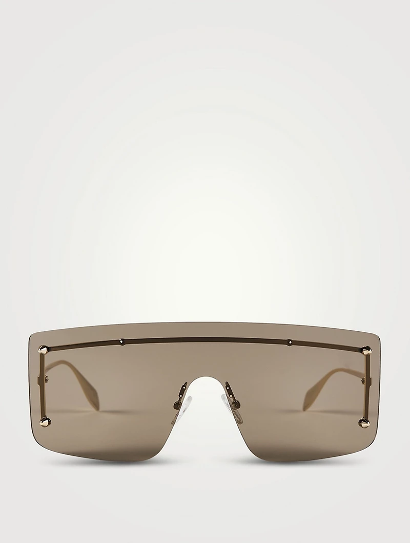 Shield Sunglasses With Studs