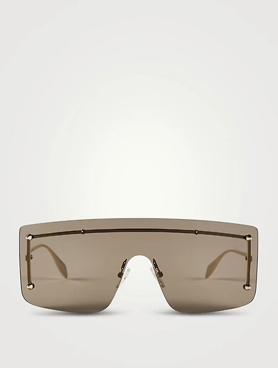 Shield Sunglasses With Studs