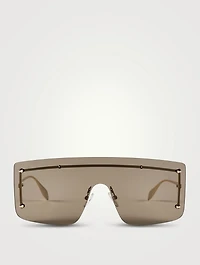 Shield Sunglasses With Studs