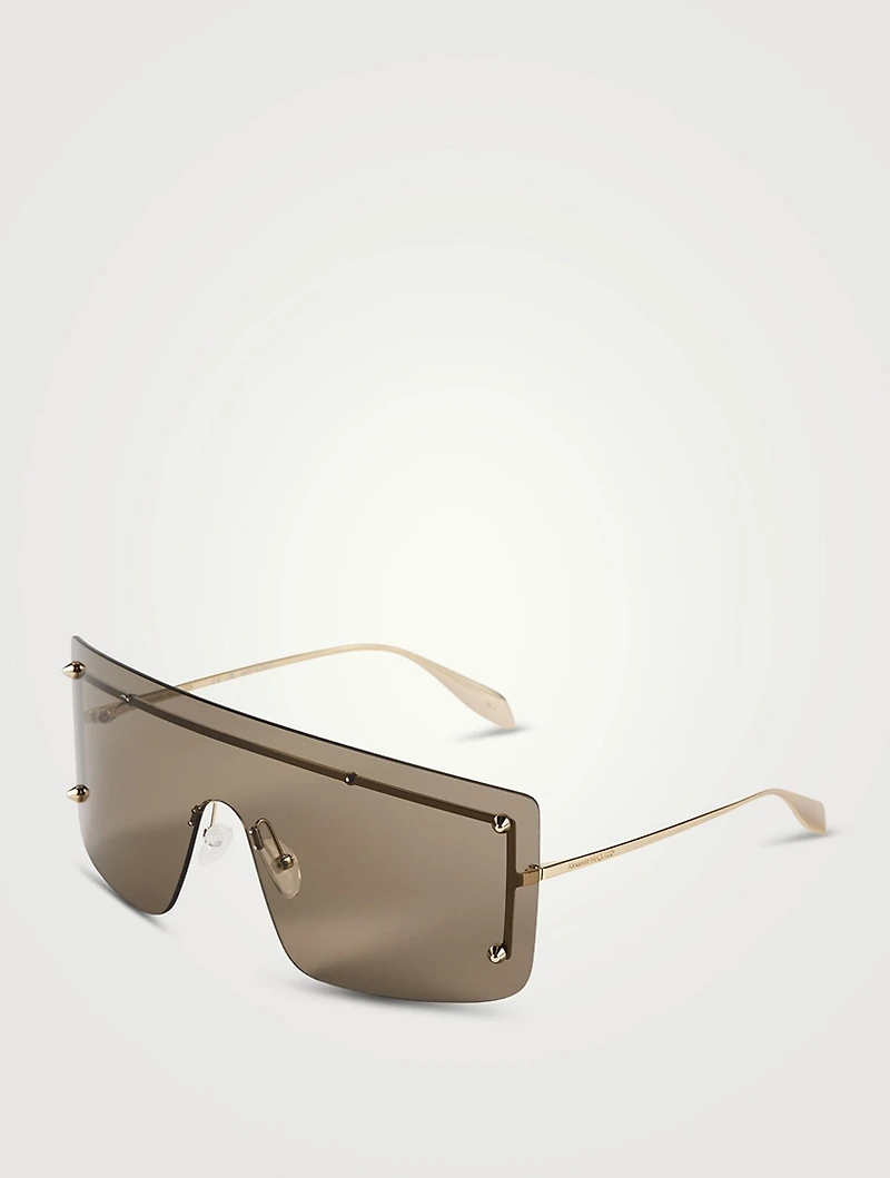 Shield Sunglasses With Studs