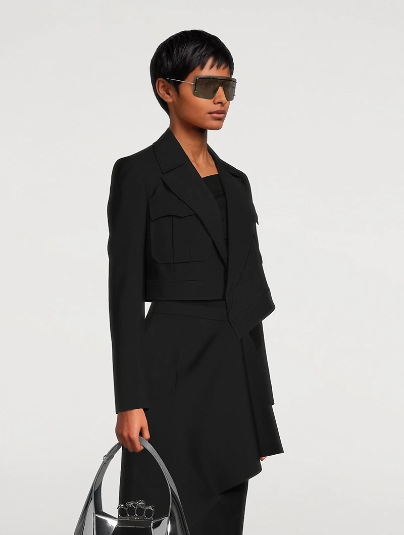 Shield Sunglasses With Studs