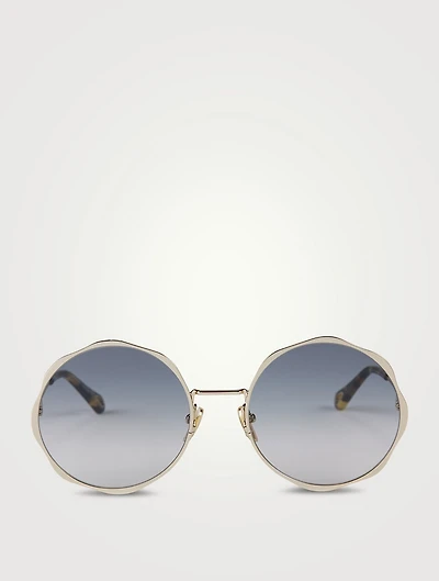 Honore Round Scalloped Sunglasses