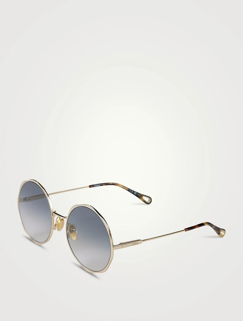 Honore Round Scalloped Sunglasses