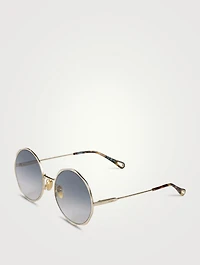 Honore Round Scalloped Sunglasses