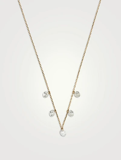 Danaé 18K Gold Hang Up Necklace With Five Diamonds
