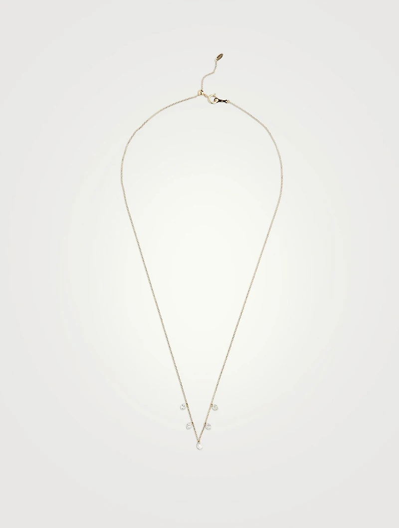 Danaé 18K Gold Hang Up Necklace With Five Diamonds
