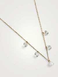 Danaé 18K Gold Hang Up Necklace With Five Diamonds