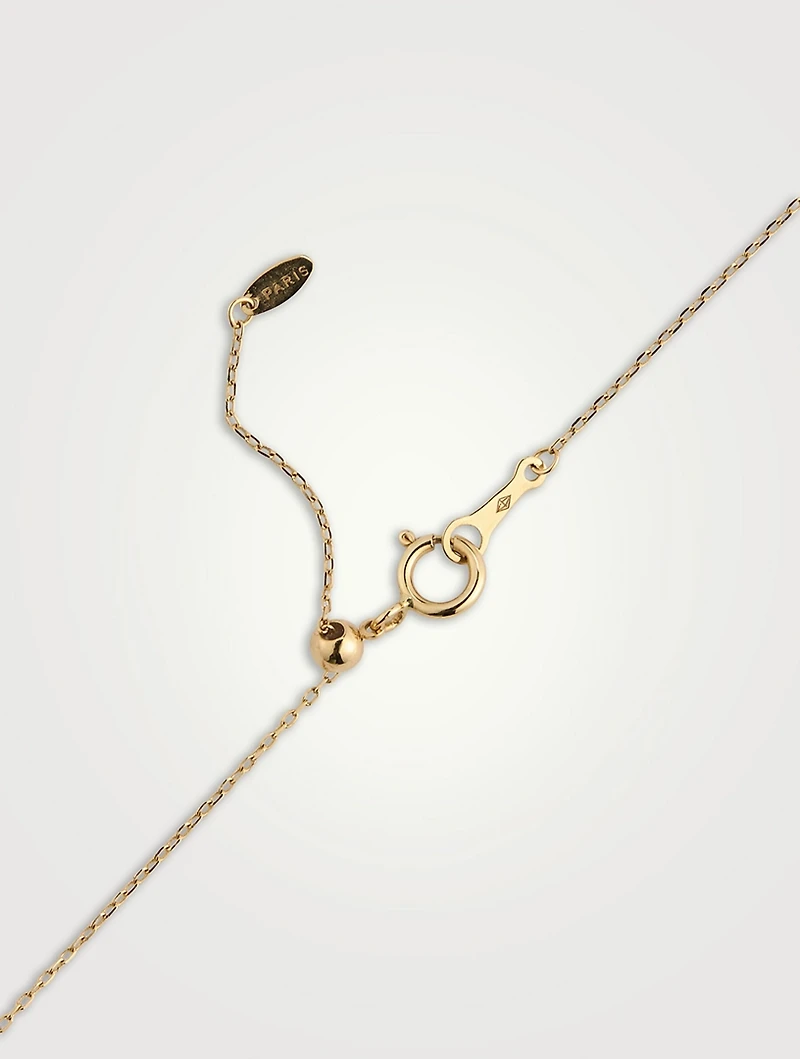 Danaé 18K Gold Hang Up Necklace With Five Diamonds