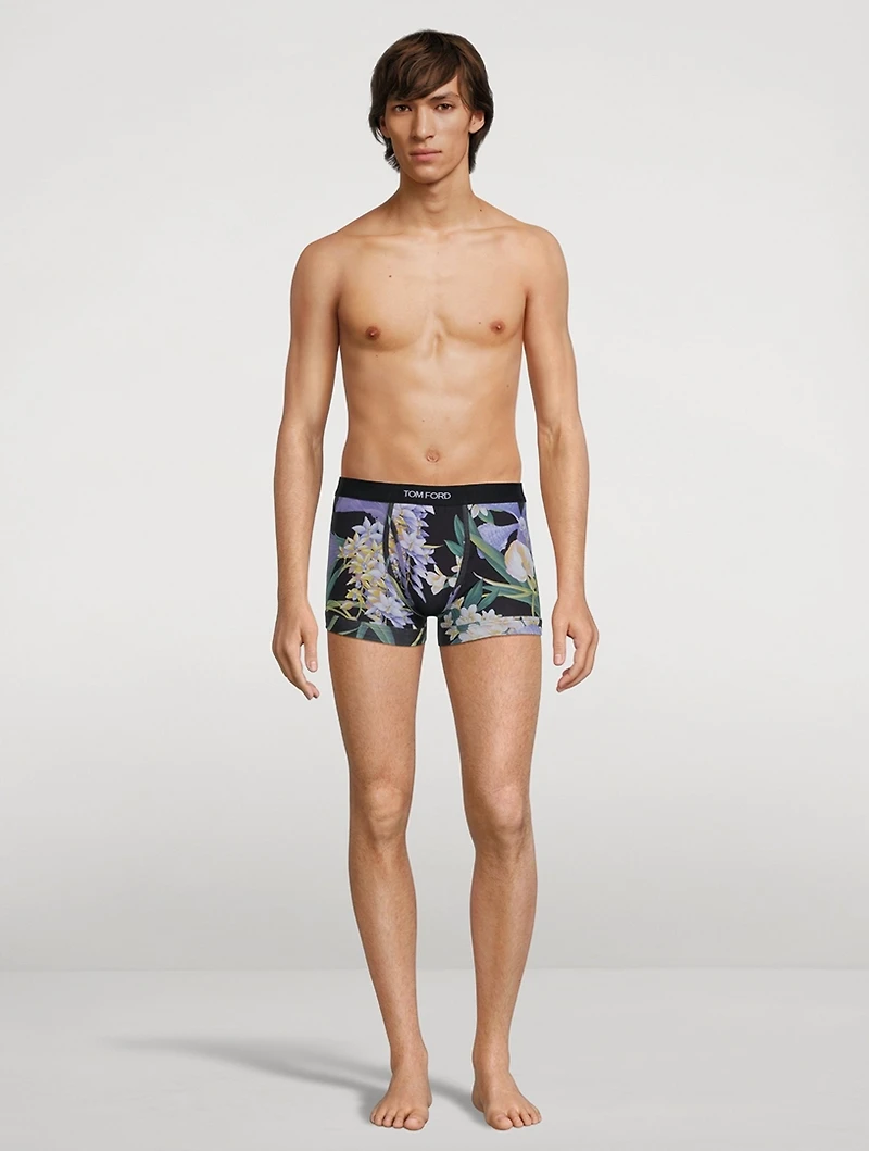Cotton Stretch Boxer Briefs Orchid Print