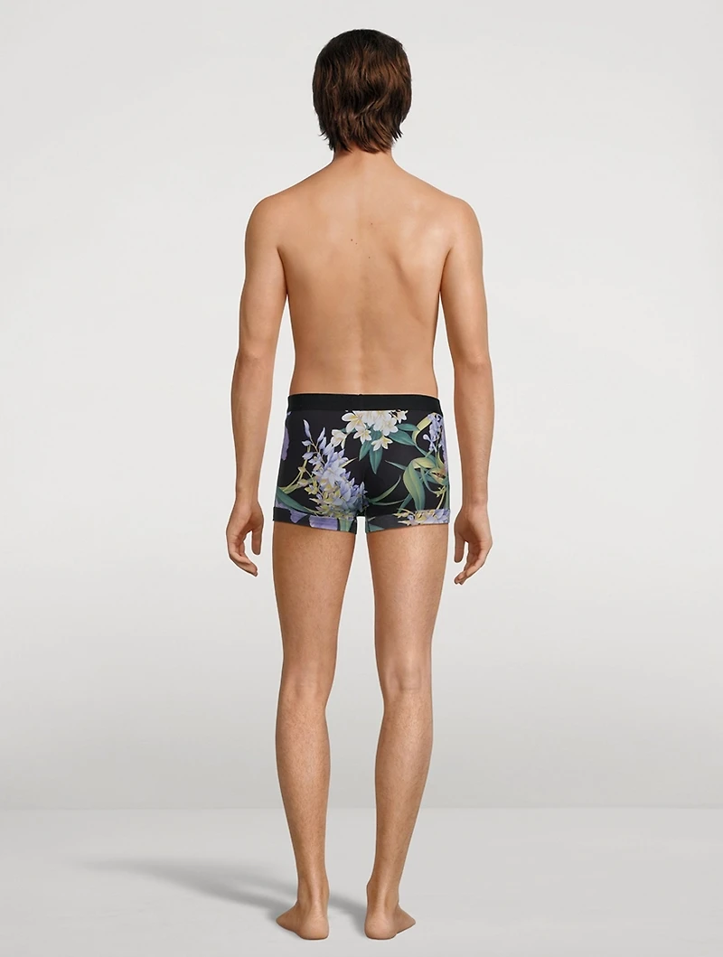 Cotton Stretch Boxer Briefs Orchid Print