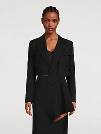 Asymmetric Cropped Military Jacket