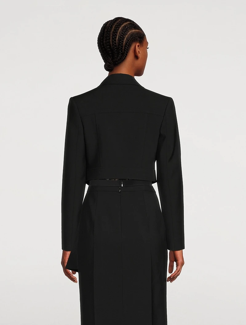 Asymmetric Cropped Military Jacket