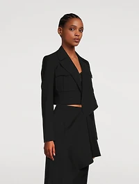 Asymmetric Cropped Military Jacket
