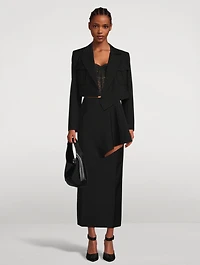 Asymmetric Cropped Military Jacket