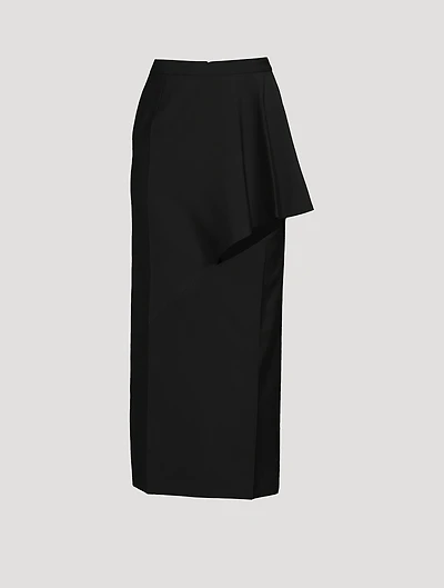 Slashed Wool Maxi Skirt
