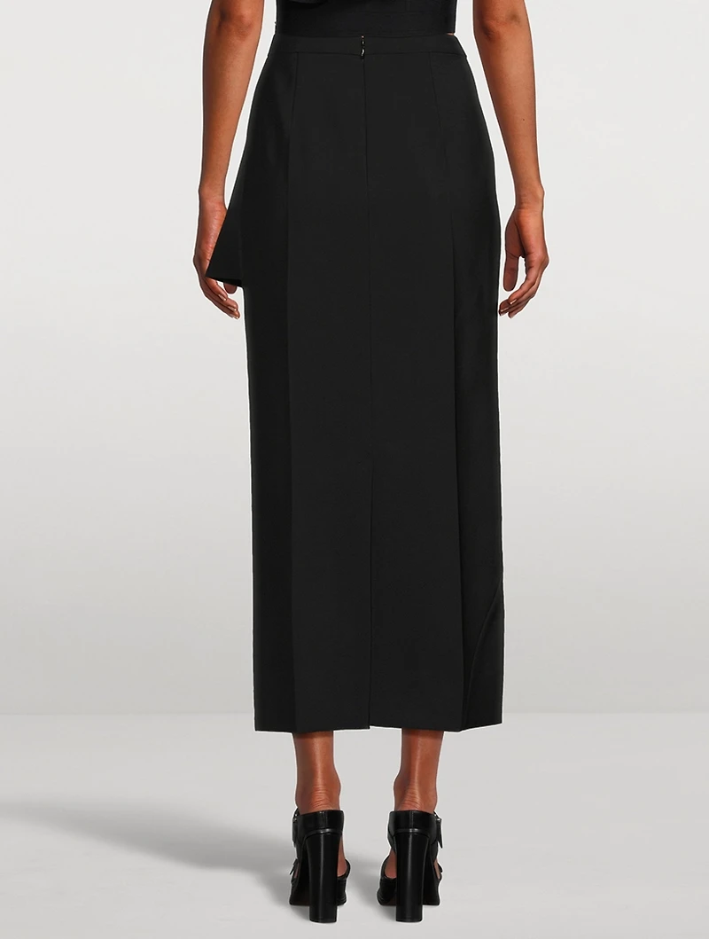Slashed Wool Maxi Skirt