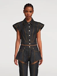 Exploded Sleeve Denim Jacket