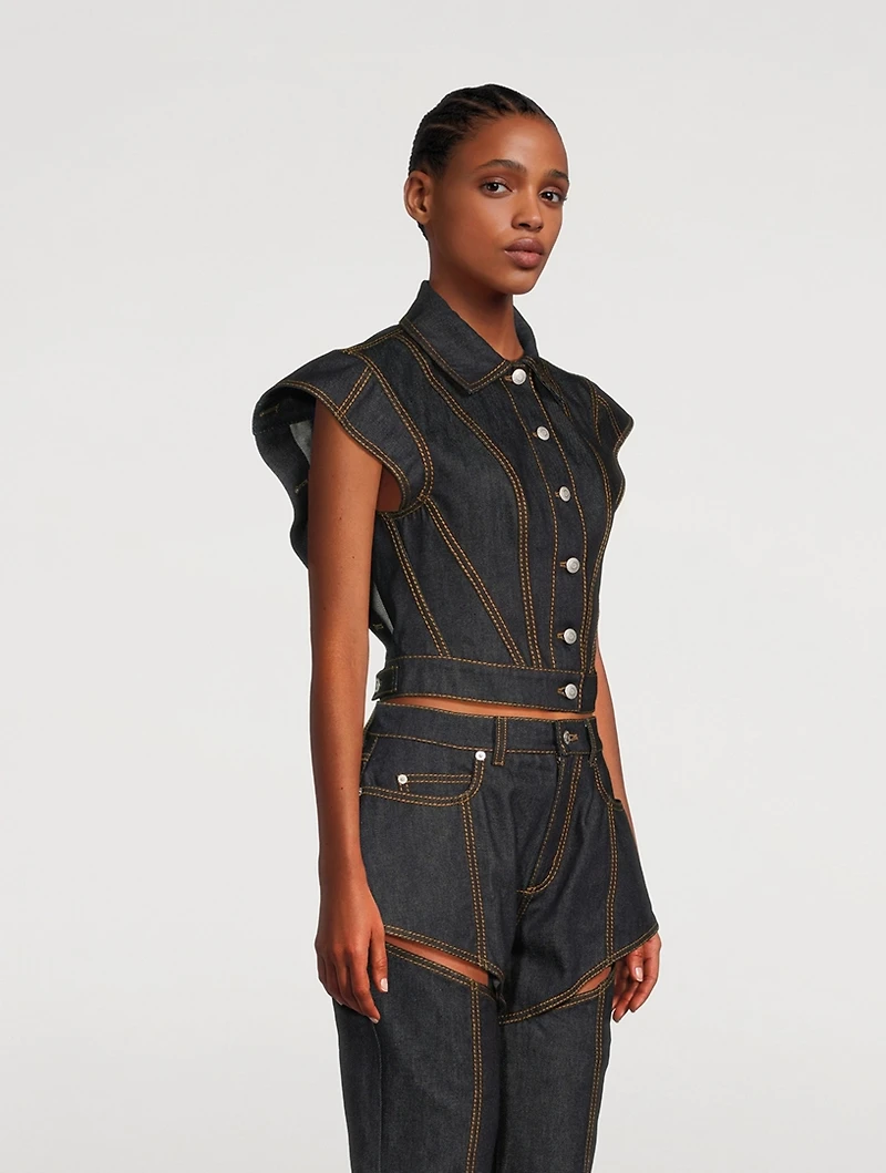 Exploded Sleeve Denim Jacket