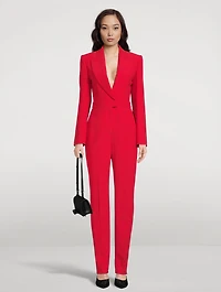 Tailored Leaf Crepe Jumpsuit