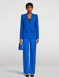 High-Waisted Wide-Leg Wool Trousers