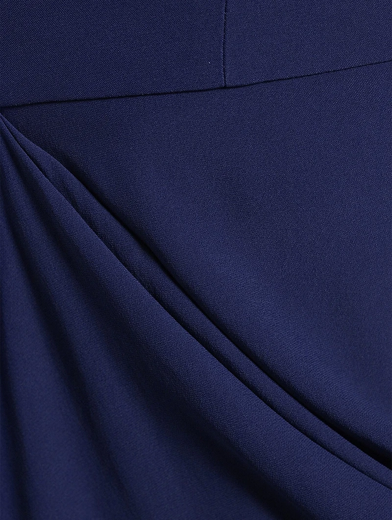 Draped Leaf Crepe Gown