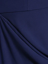 Draped Leaf Crepe Gown