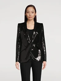 Sequin Wool Blazer