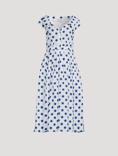 Poplin Shirt Dress Iris Print