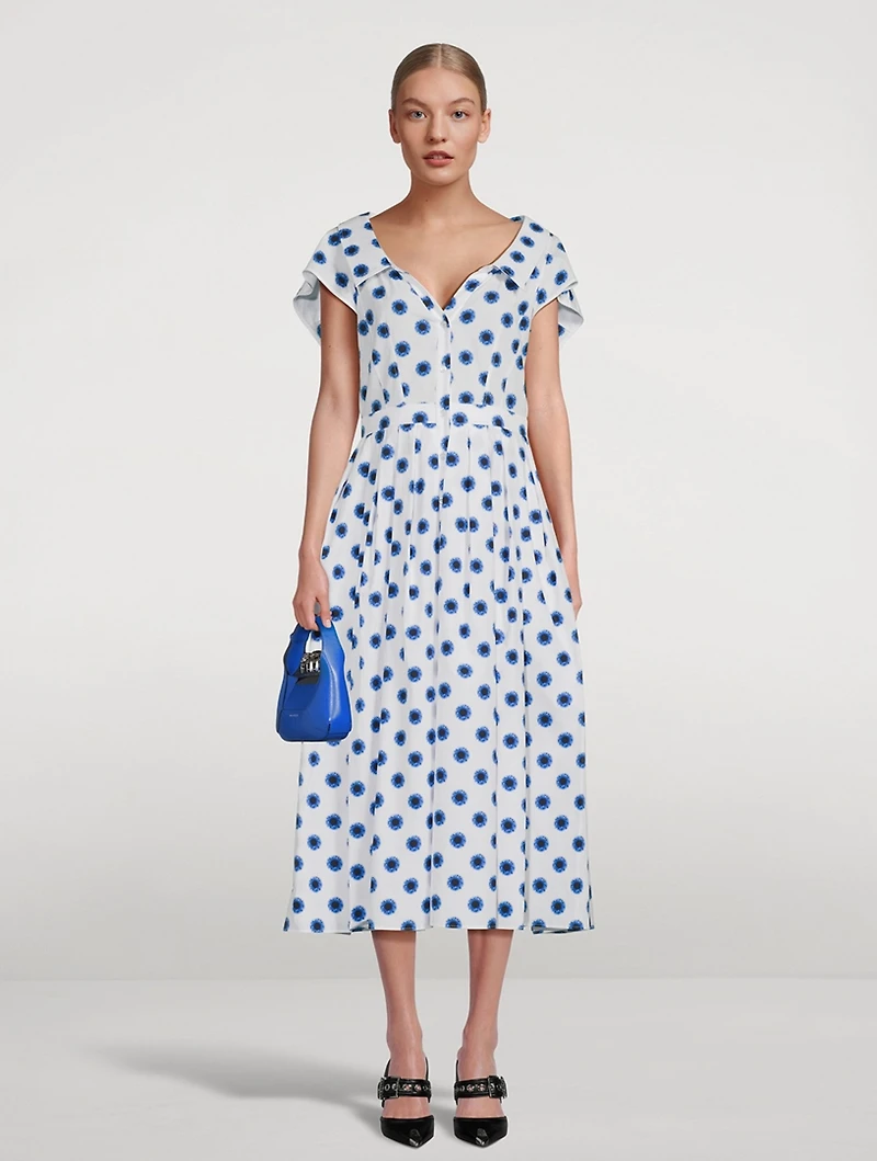Poplin Shirt Dress Iris Print