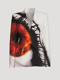 Double-Breasted Blazer Iris Print