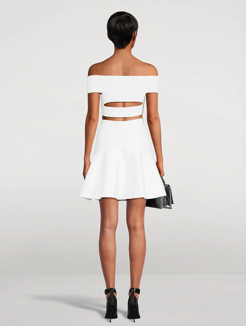 Off-The-Shoulder Slashed Mini Dress