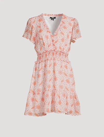 Giannina Silk Dress Floral Paisley Print
