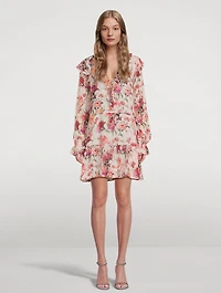 Garcelle Silk Dress Floral Print