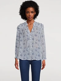 Margret Silk Blouse Floral Paisley Print