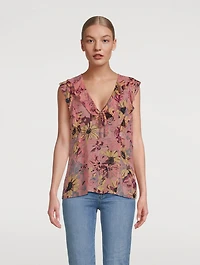 Cataleya Silk Blouse Floral Print