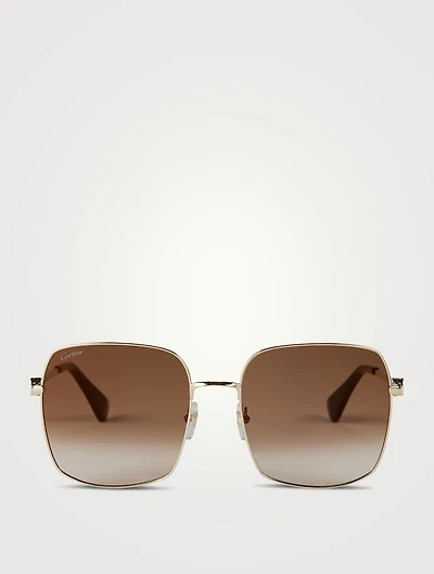 Signature C De Cartier Square Sunglasses