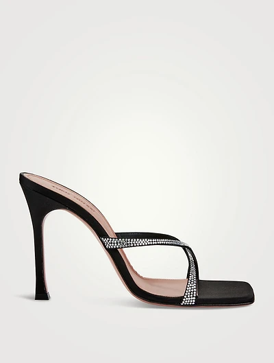 Adriana Crystal Satin Mules