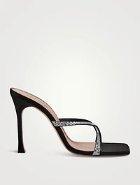 Adriana Crystal Satin Mules