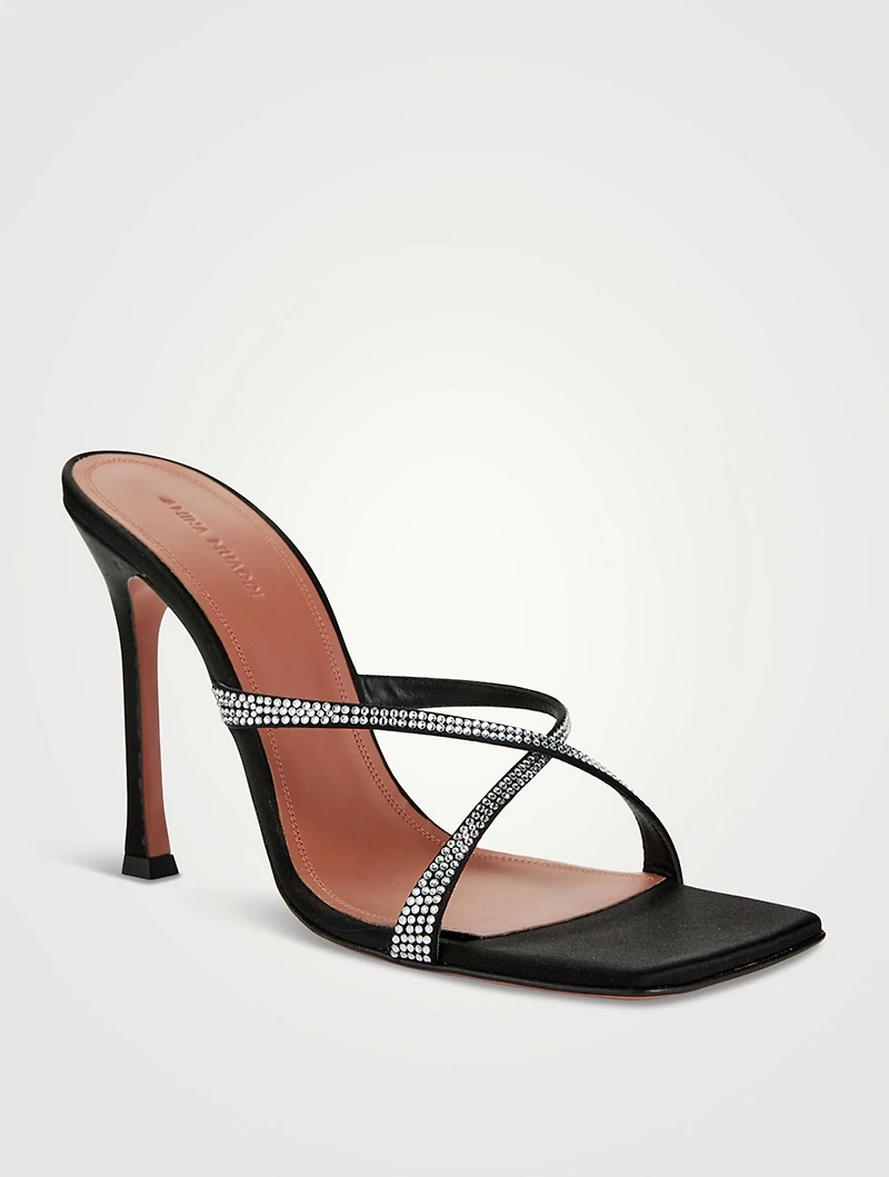Adriana Crystal Satin Mules